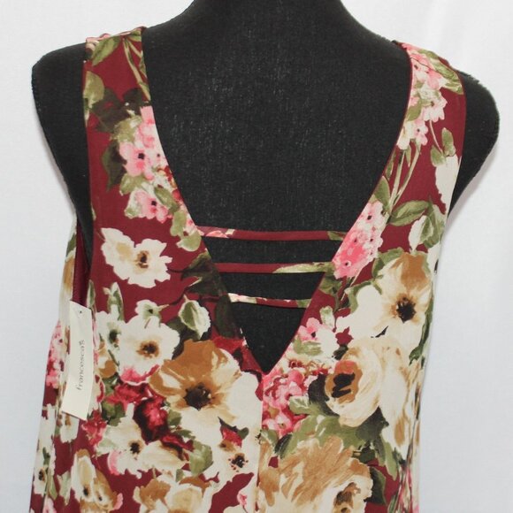 NWT Francesca's Blue Rain Floral Sleeveless V-neck Dress - Picture 5 of 14